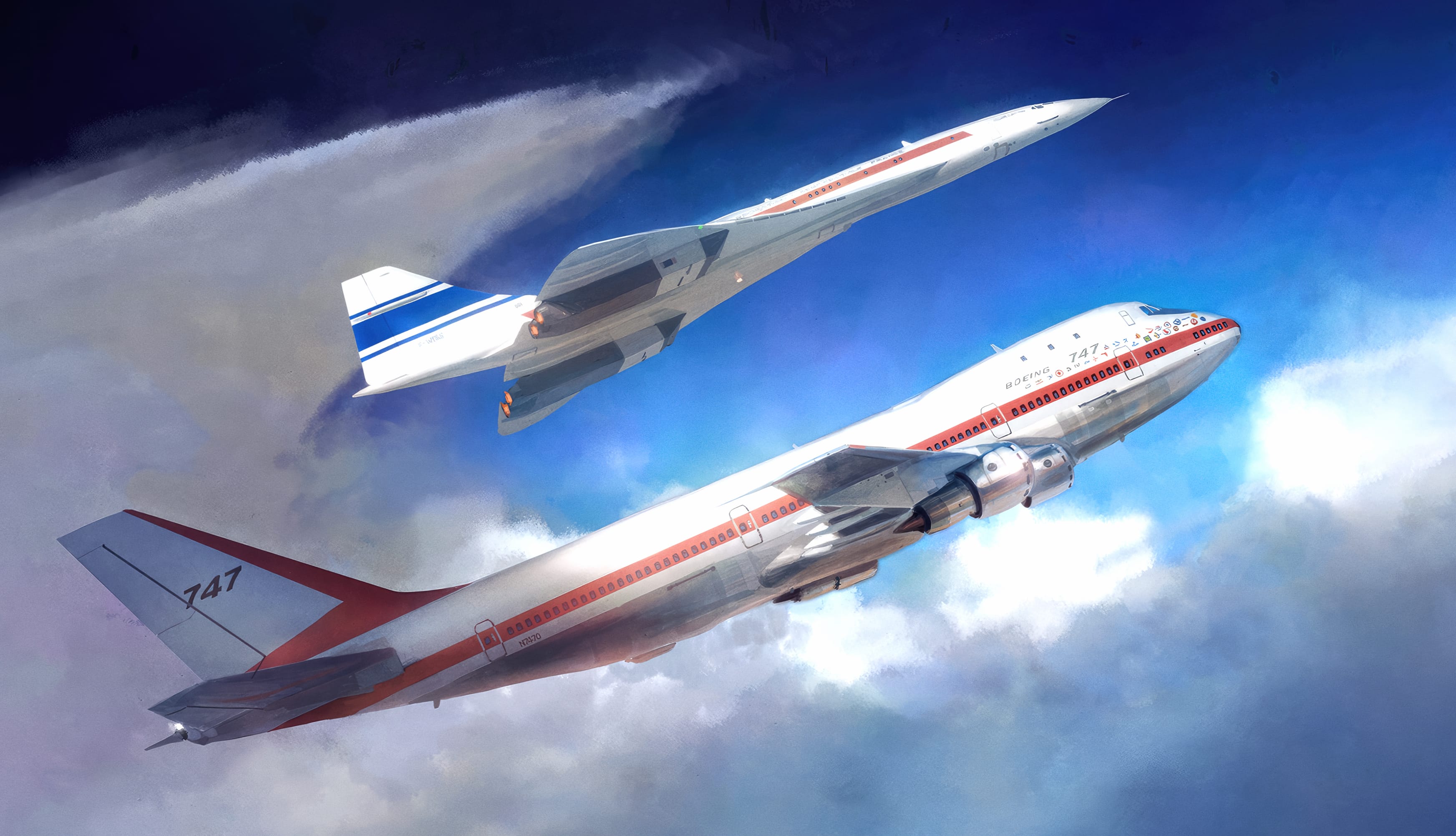 Vehicle Boeing 747 Concorde (Aircraft) at 640 x 1136 iPhone 5 size wallpapers HD quality