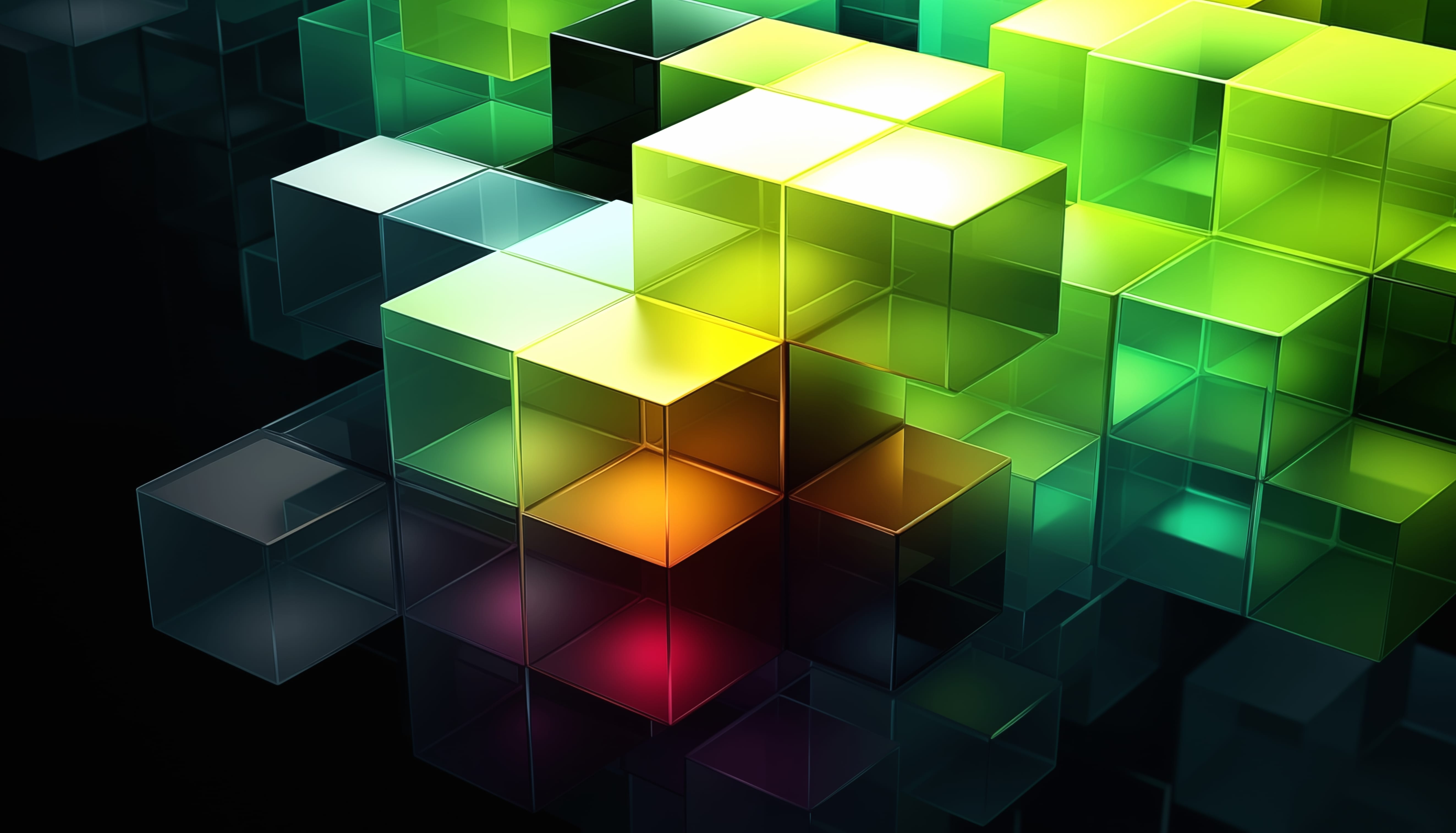 Vibrant 3D Cube Mosaic wallpapers HD quality