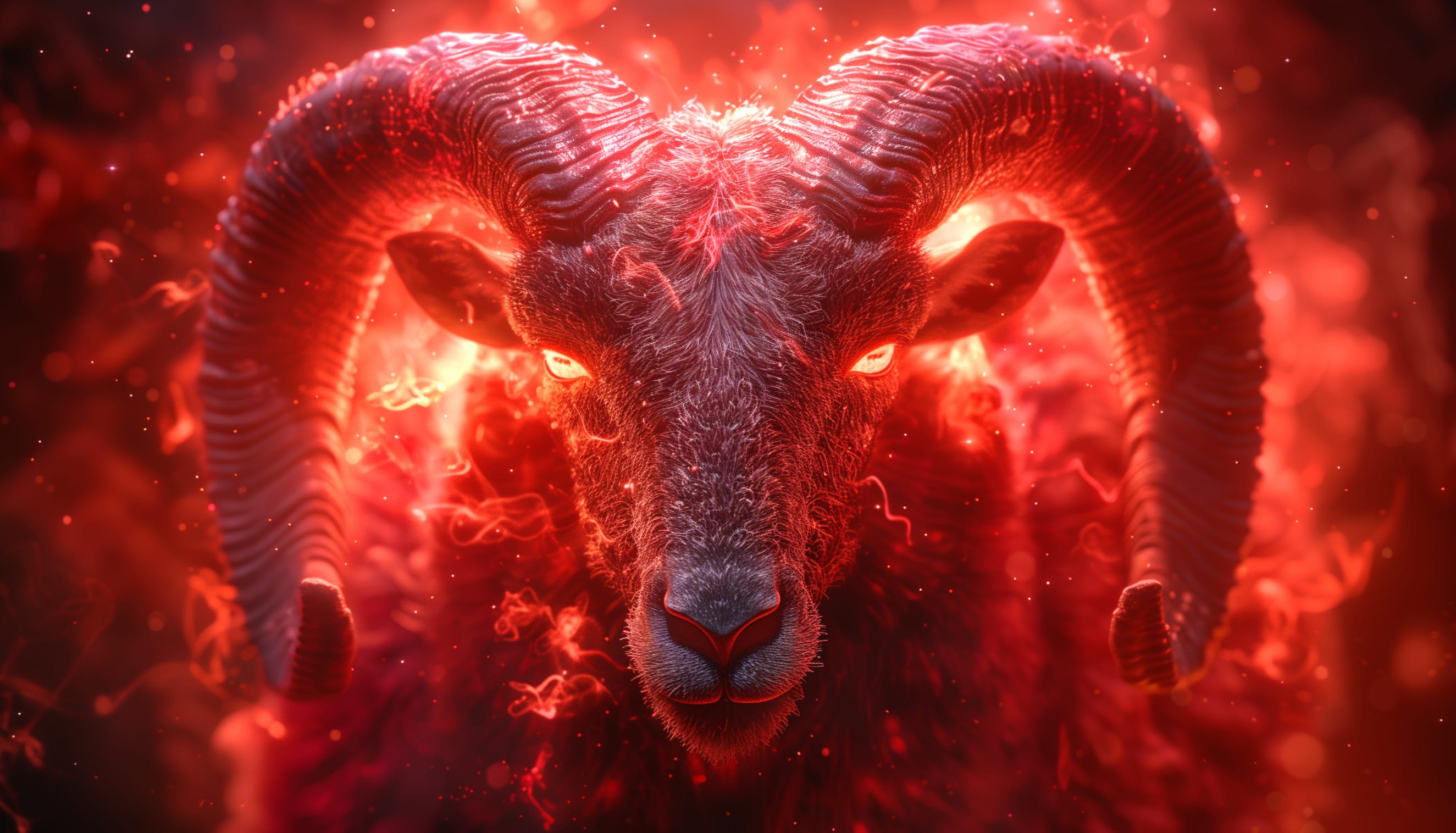 Vibrant Aries Goat in Bold Red at 750 x 1334 iPhone 6 size wallpapers HD quality