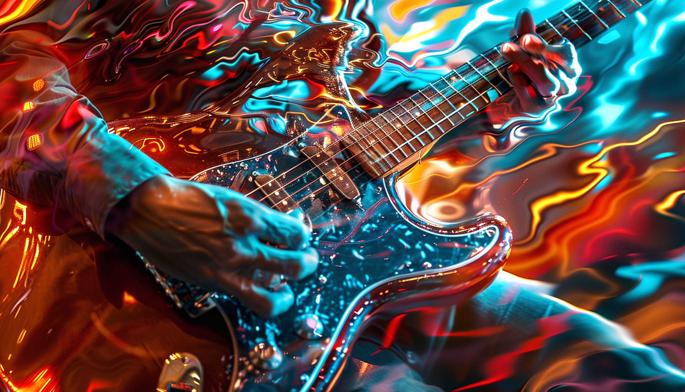 Vibrant Blues Guitar - Music Energy wallpapers HD quality