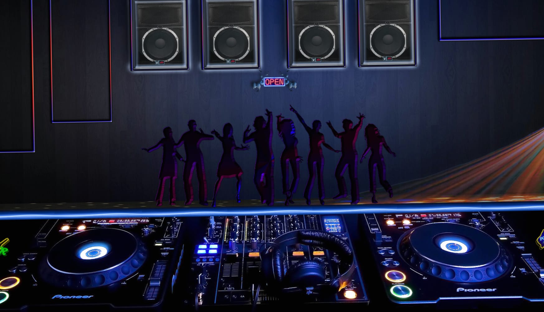 Vibrant DJ Night at 1600 x 1200 size wallpapers HD quality