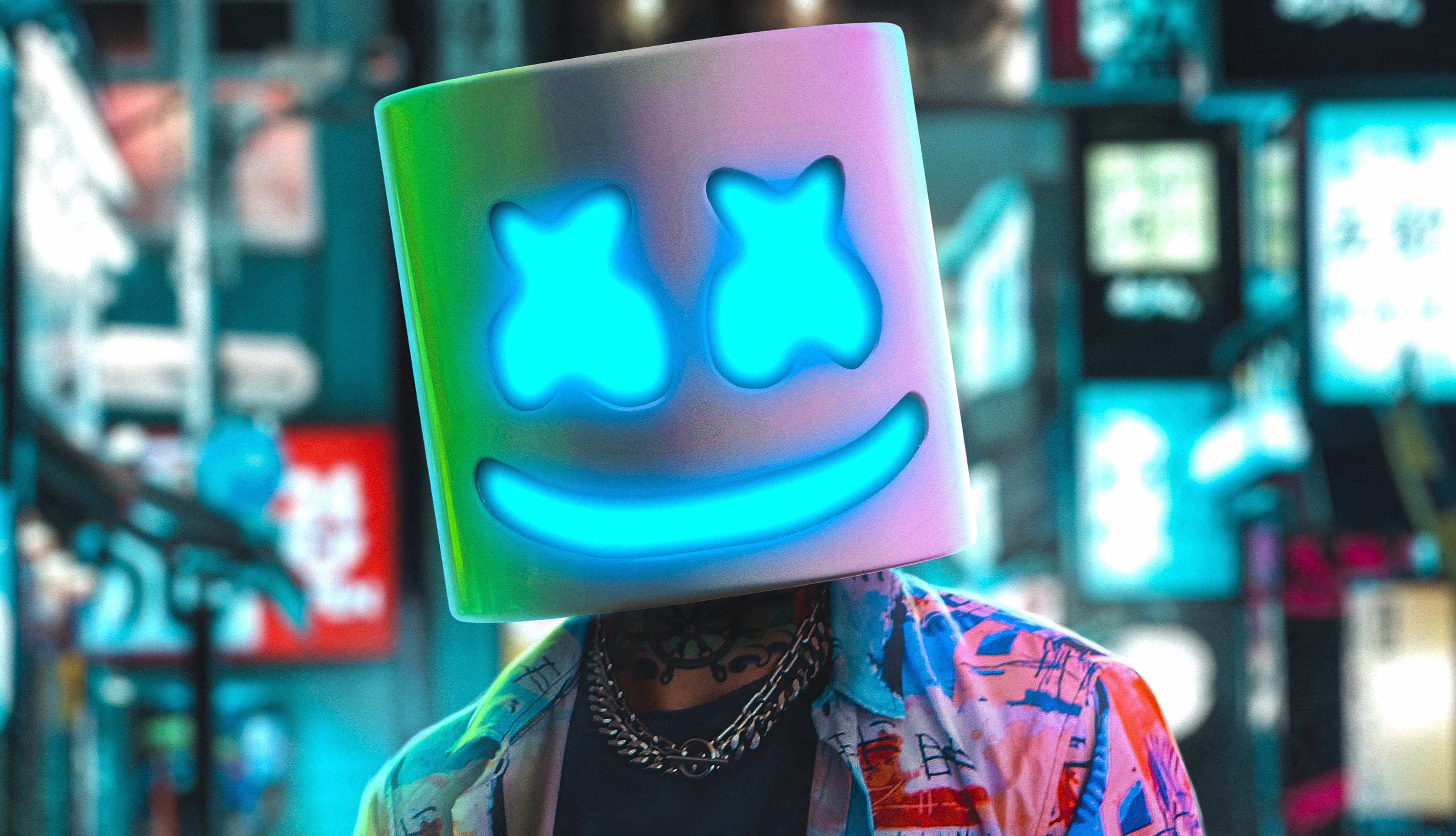 Vibrant Marshmello for Desktop Background at 1366 x 768 HD size wallpapers HD quality