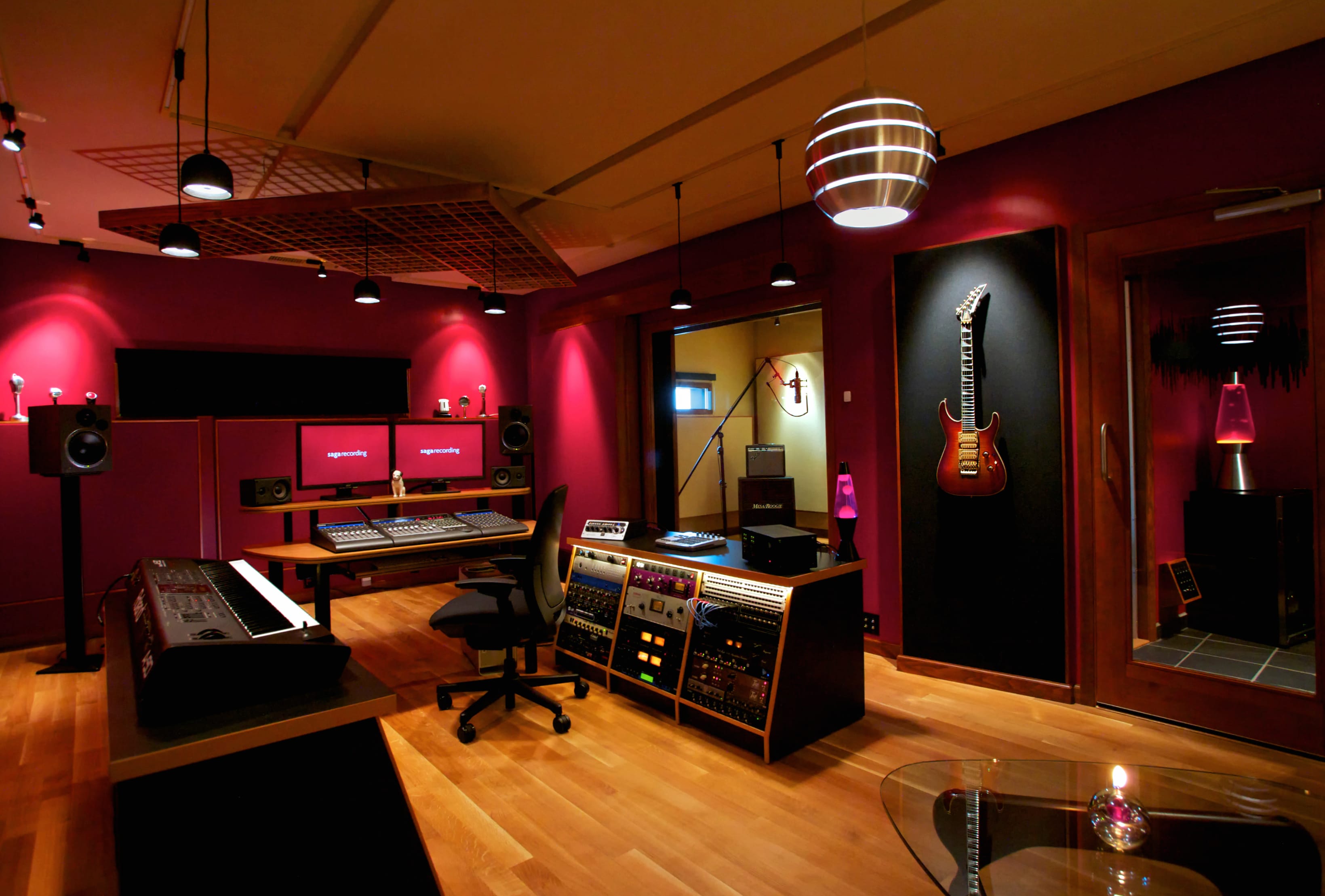 Vibrant Music Studio with Electric Guitar wallpapers HD quality