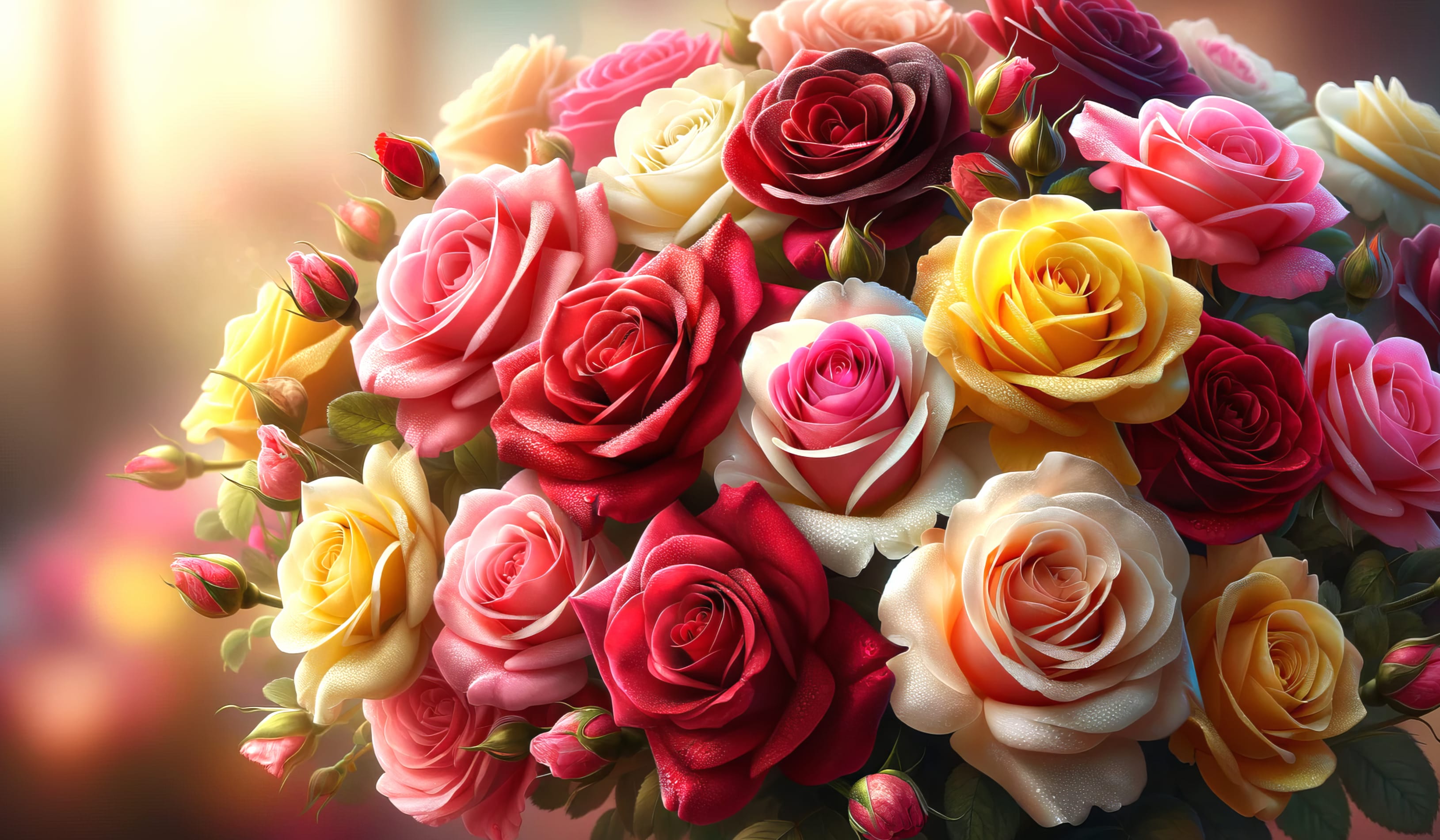 Vibrant Rose Bouquet wallpapers HD quality