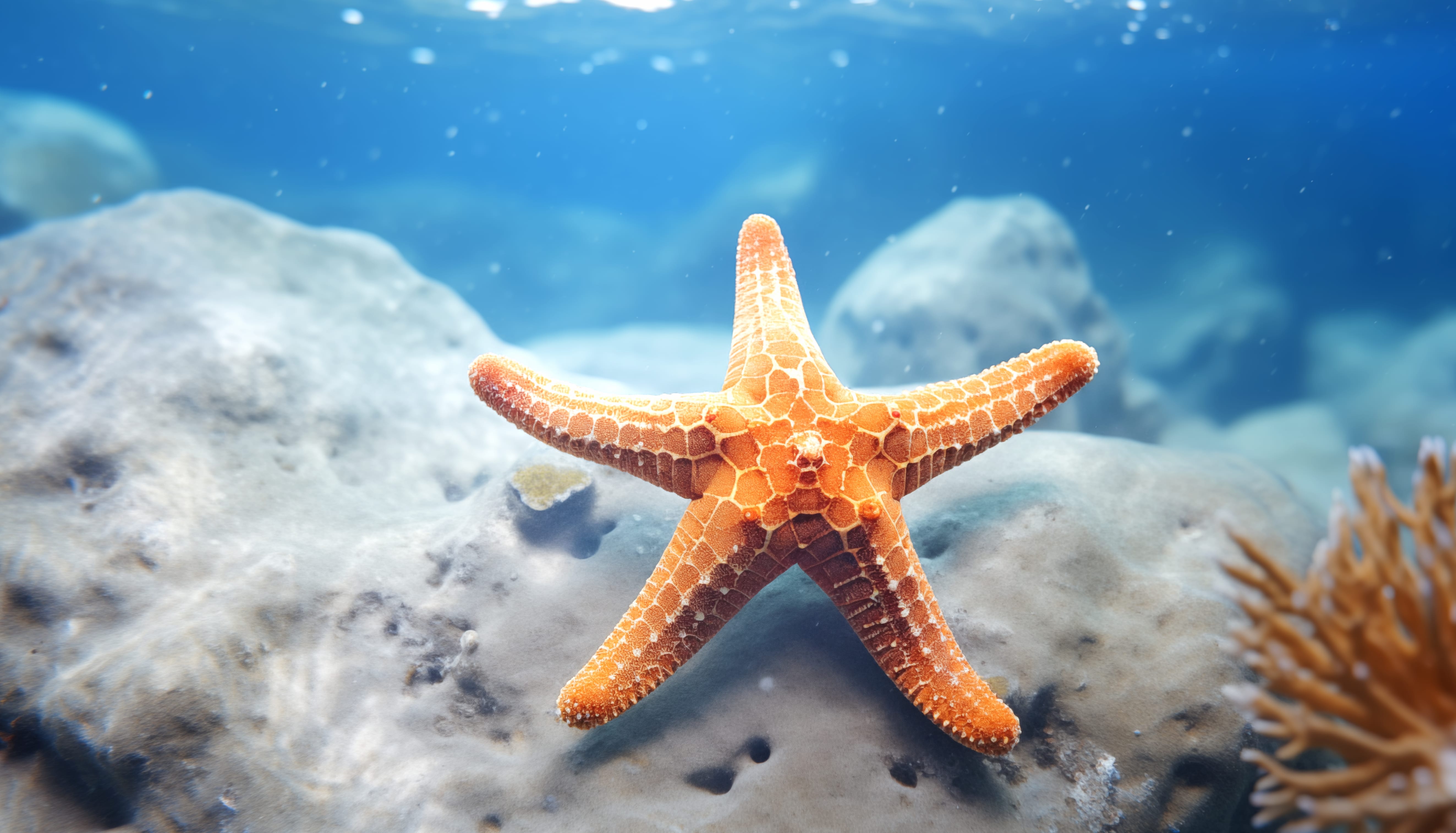 Vibrant Starfish in Ocean - HD Sea Life Wallpaper wallpapers HD quality