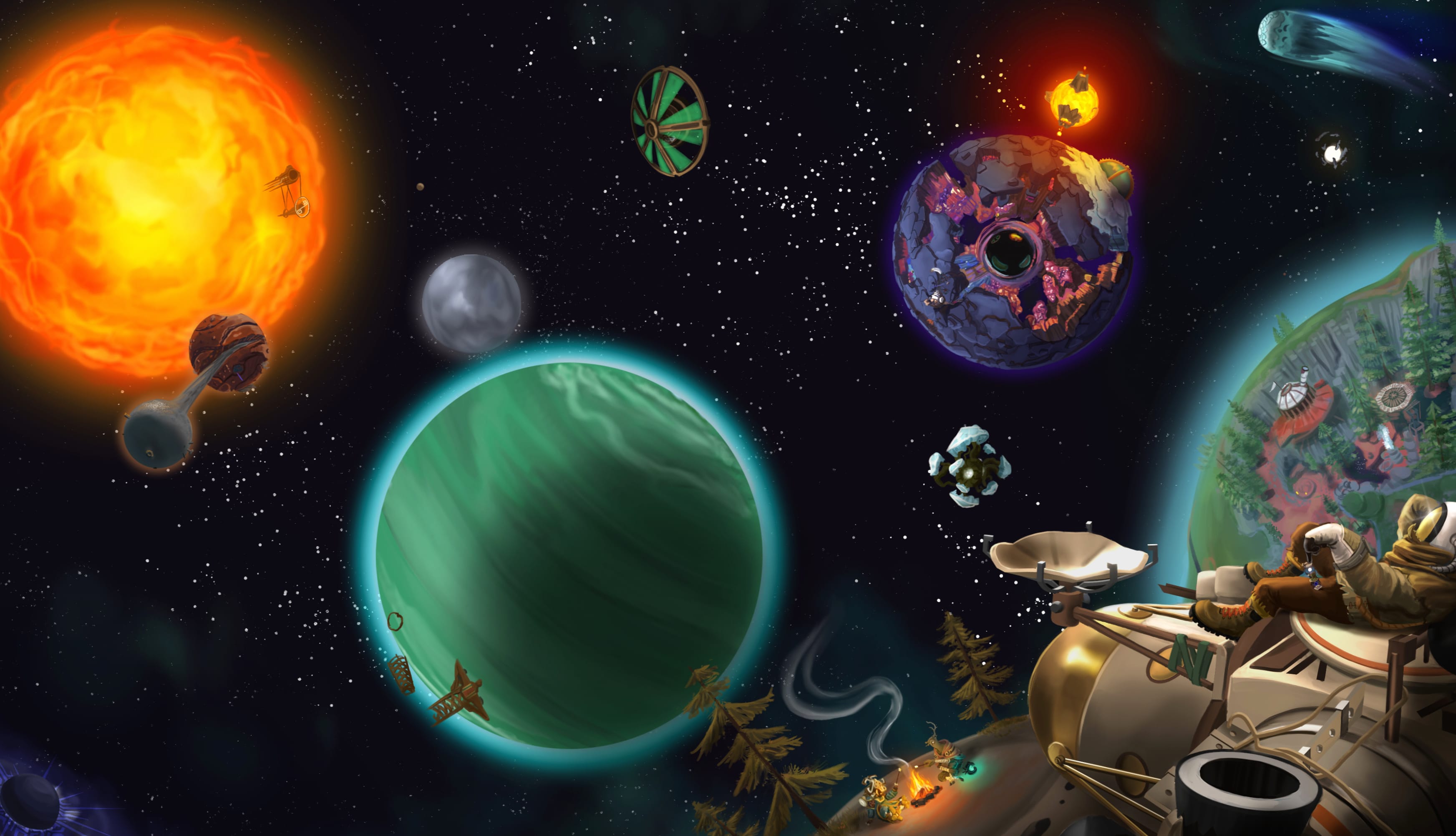 Video Game Outer Wilds Space Planet Spaceship wallpapers HD quality