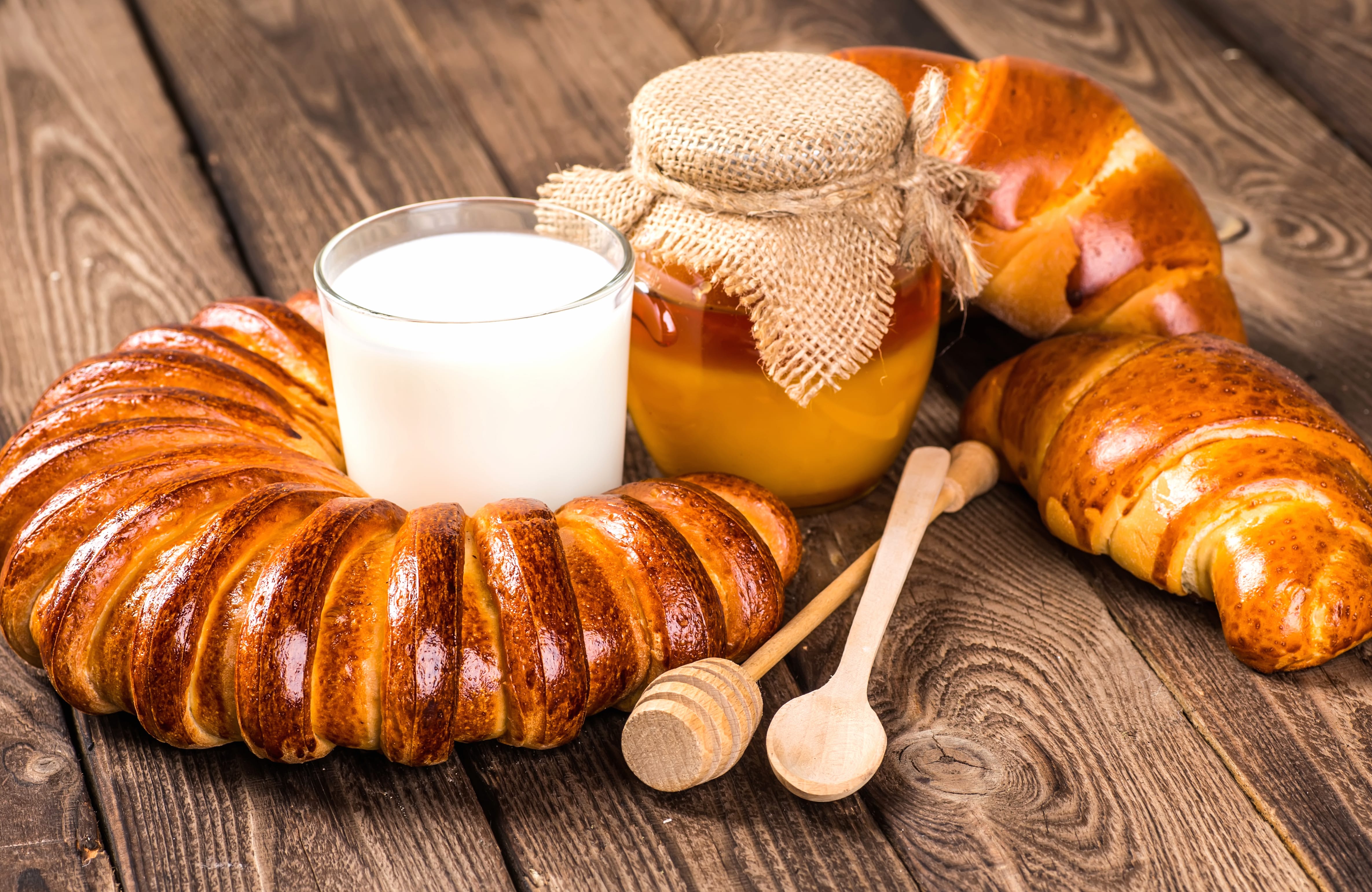 Viennoiserie Breakfast Milk Food Croissant wallpapers HD quality