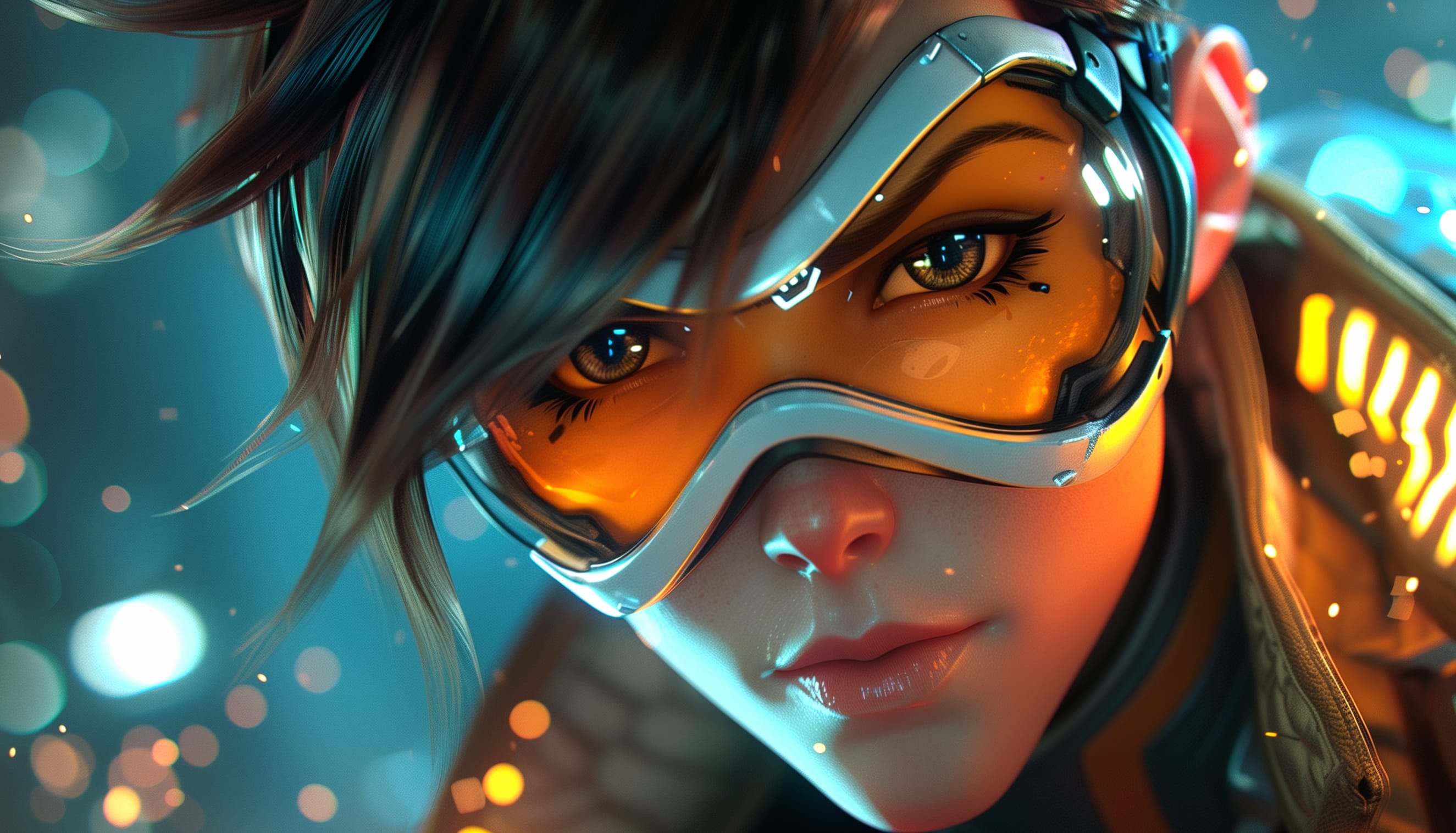 Vivid Tracer Portrait - Overwatch at 1600 x 1200 size wallpapers HD quality