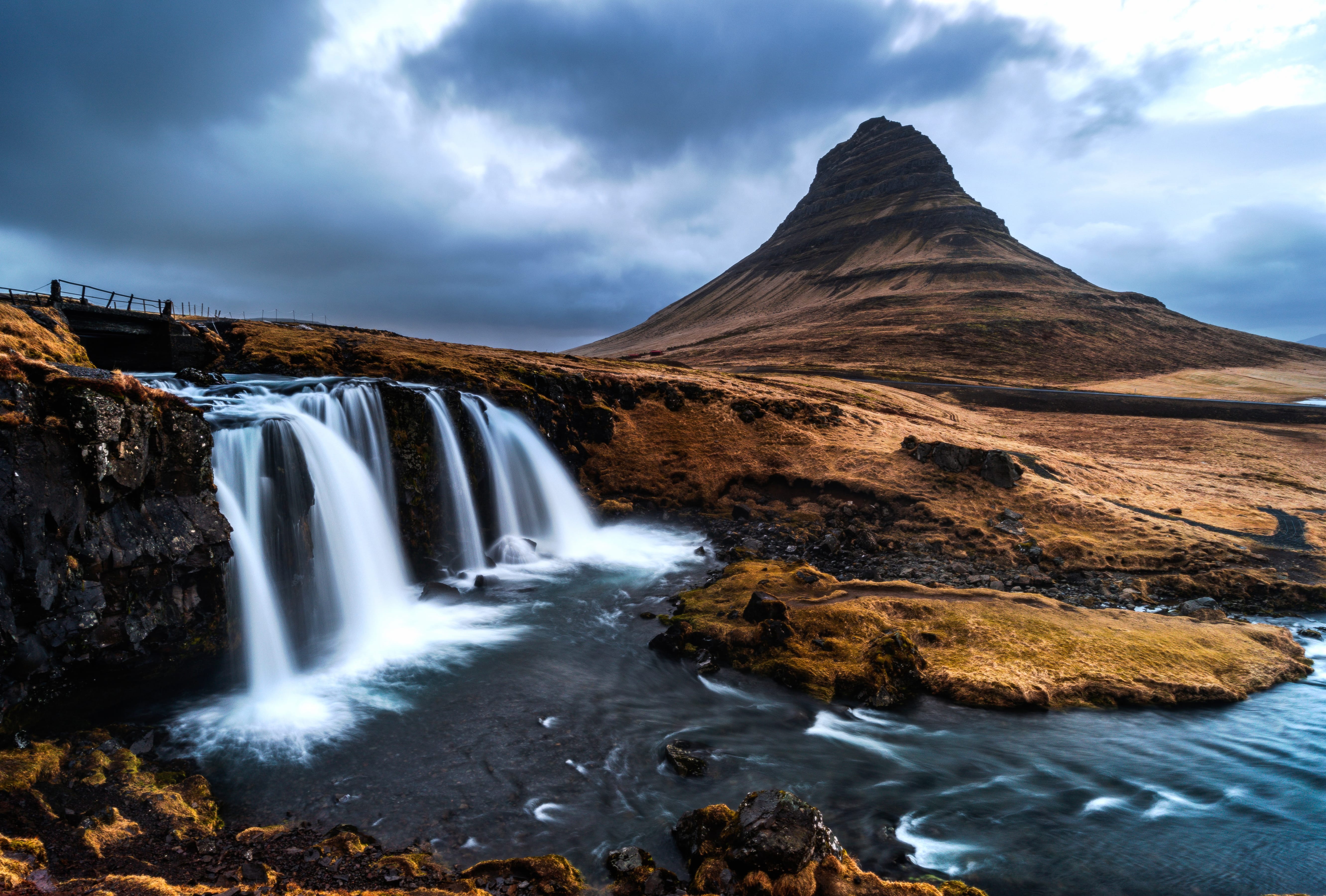 Waterfall Kirkjufoss Nature Kirkjufell wallpapers HD quality