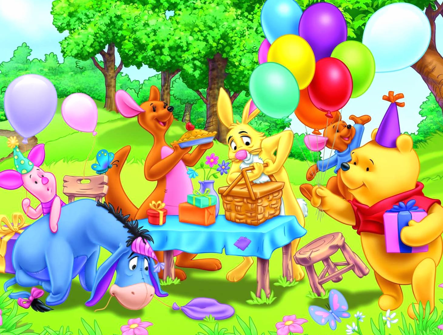 Winnie the Pooh and Friends HD Party Wallpaper wallpapers HD quality