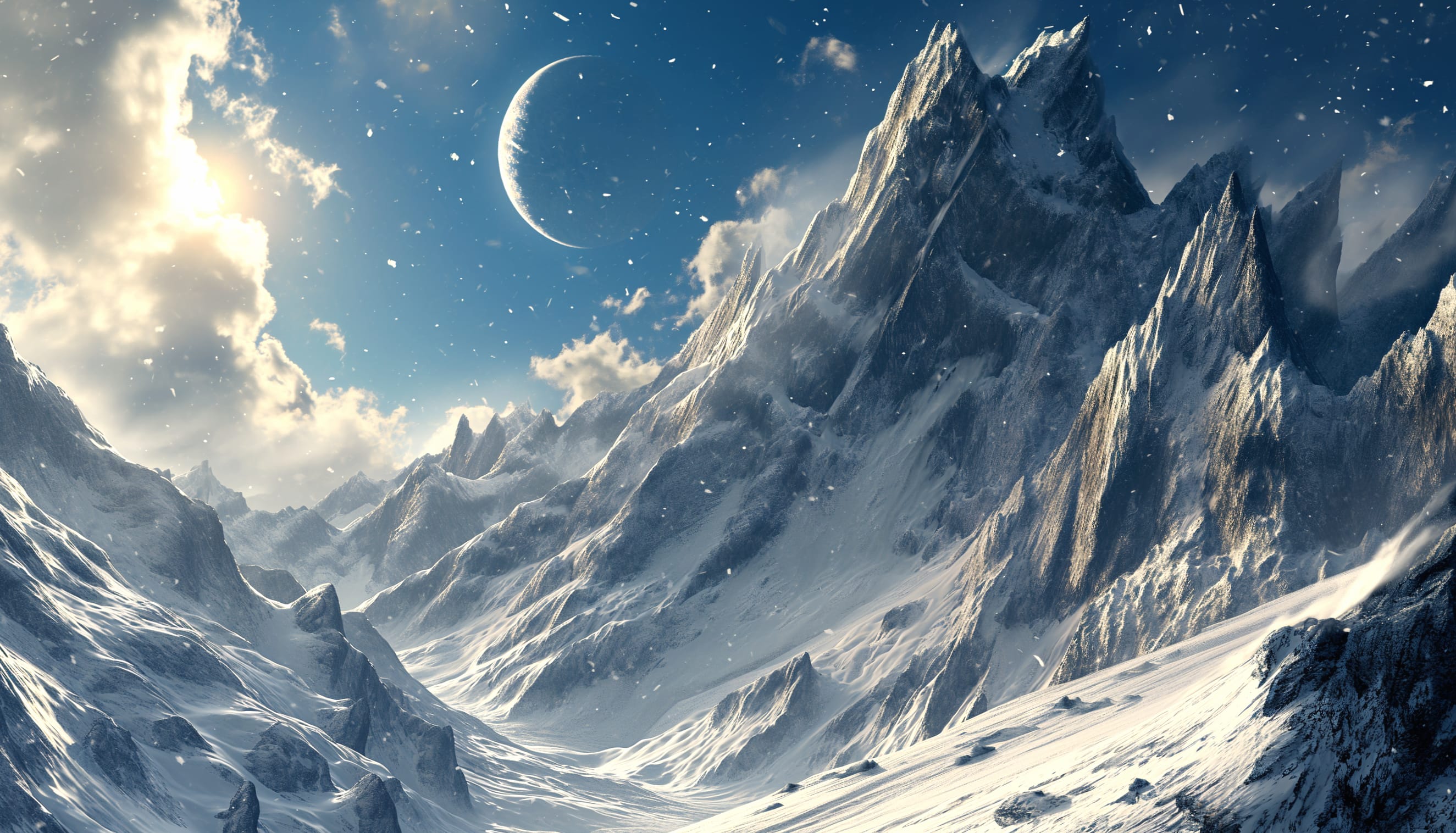 Winter Mountain Majesty - HD Snowy Nature Wallpaper at 1920 x 1080 HD size wallpapers HD quality