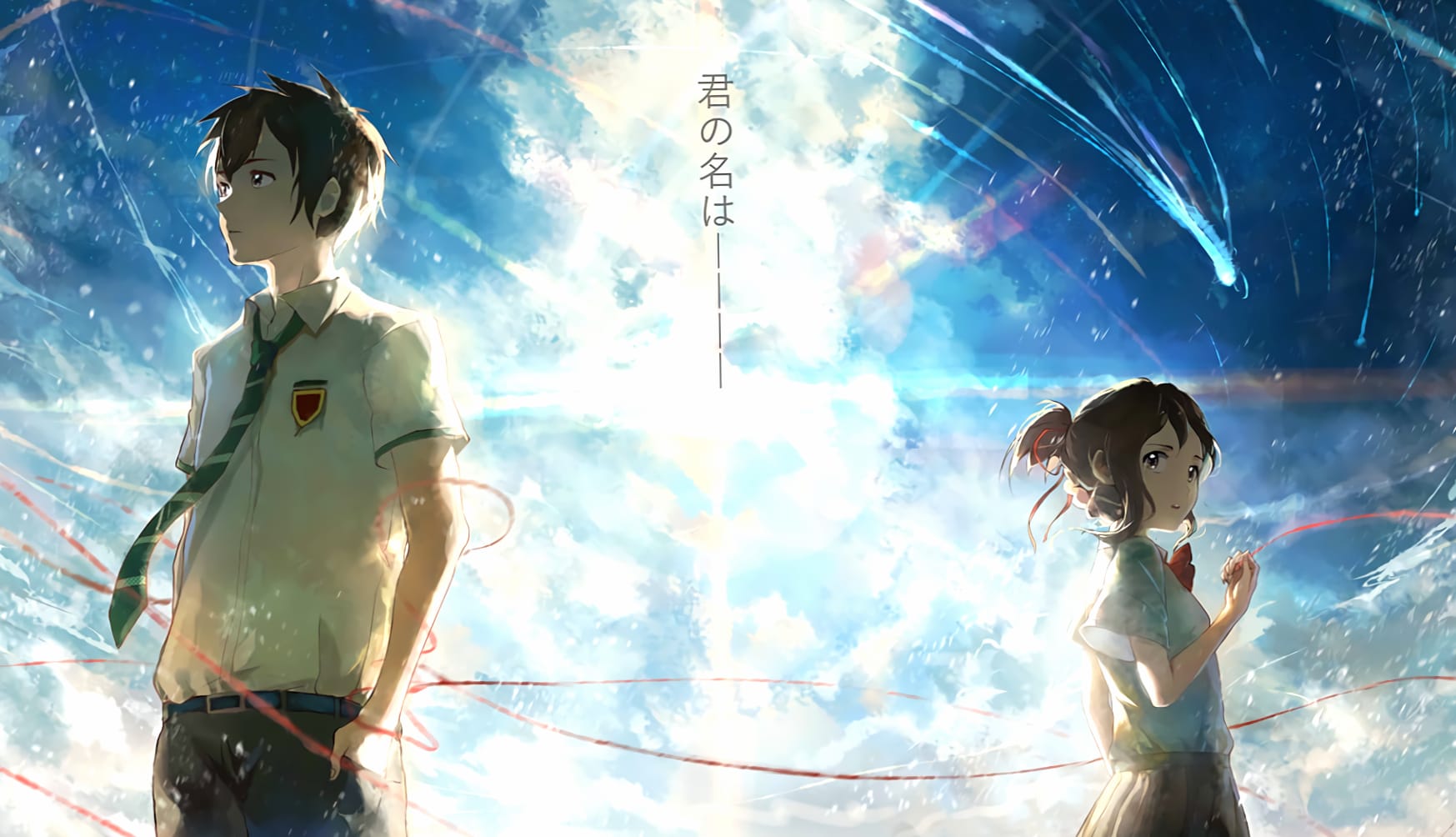 Your Name. Anime Taki & Mitsuha at 640 x 1136 iPhone 5 size wallpapers HD quality