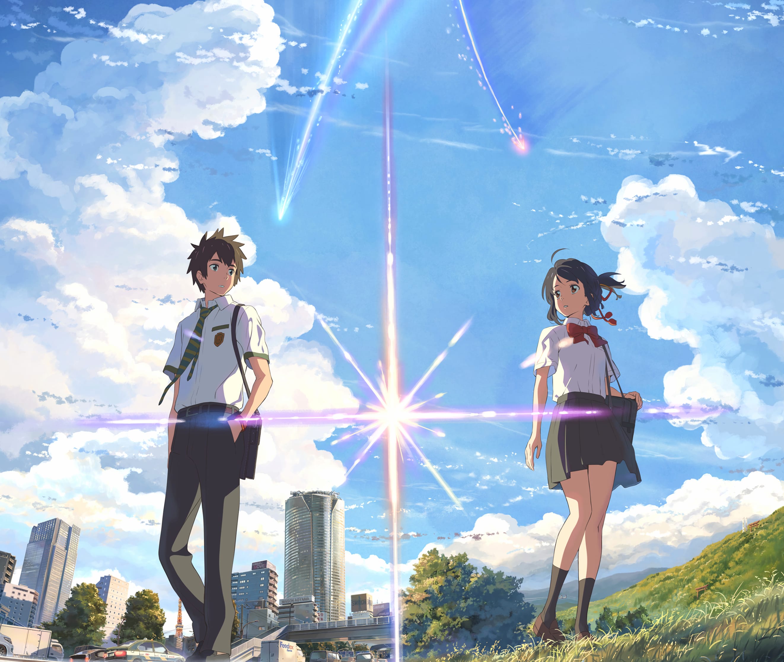 Your Name Anime Taki & Mitsuha Under the Sky wallpapers HD quality