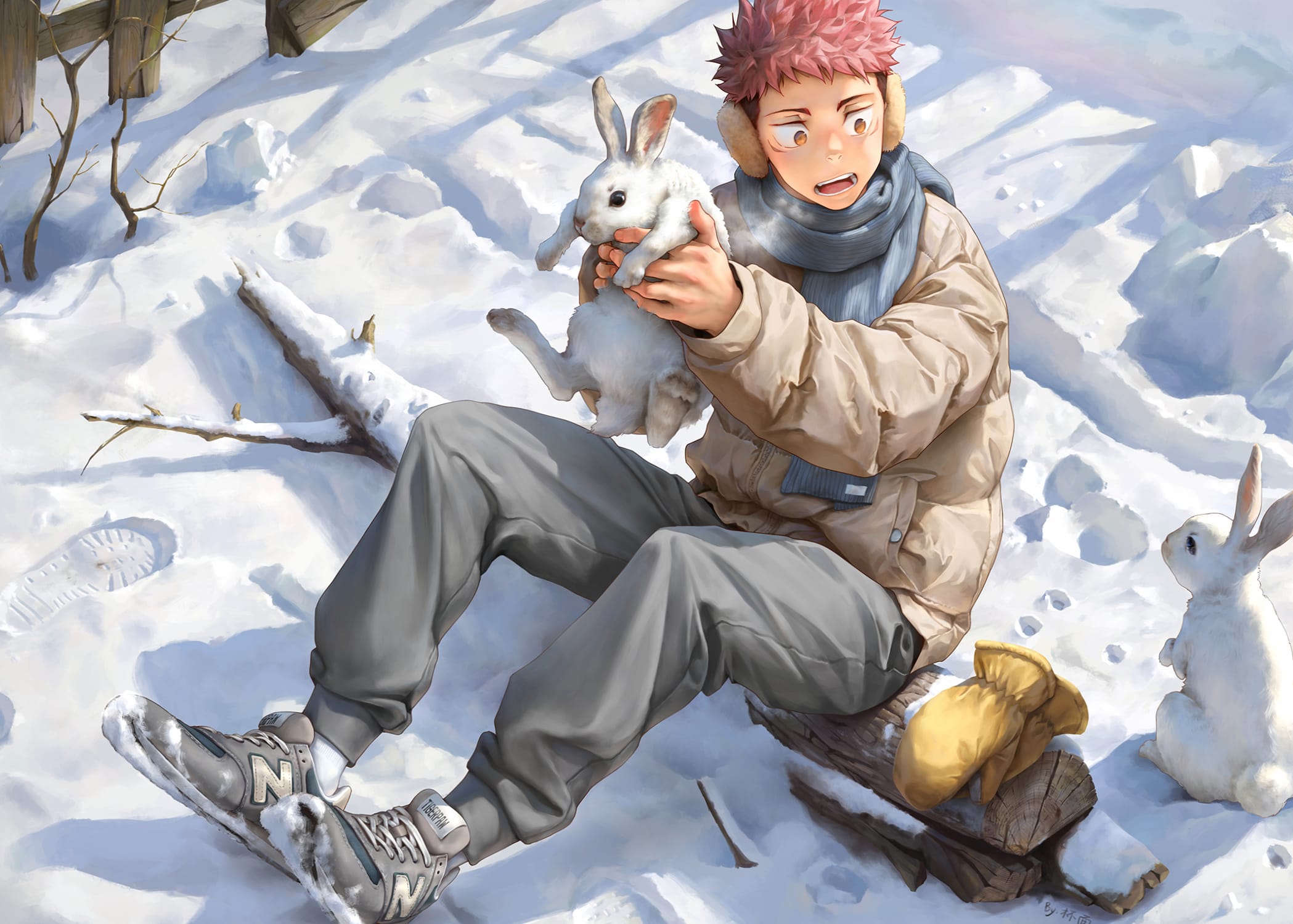 Yuji Itadori in Winter Wonderland - Jujutsu Kaisen at 1152 x 864 size wallpapers HD quality