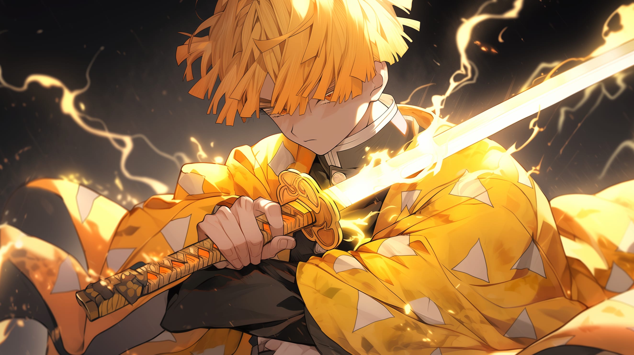 Zenitsu Agatsuma - Lightning Breath - Demon Slayer wallpapers HD quality