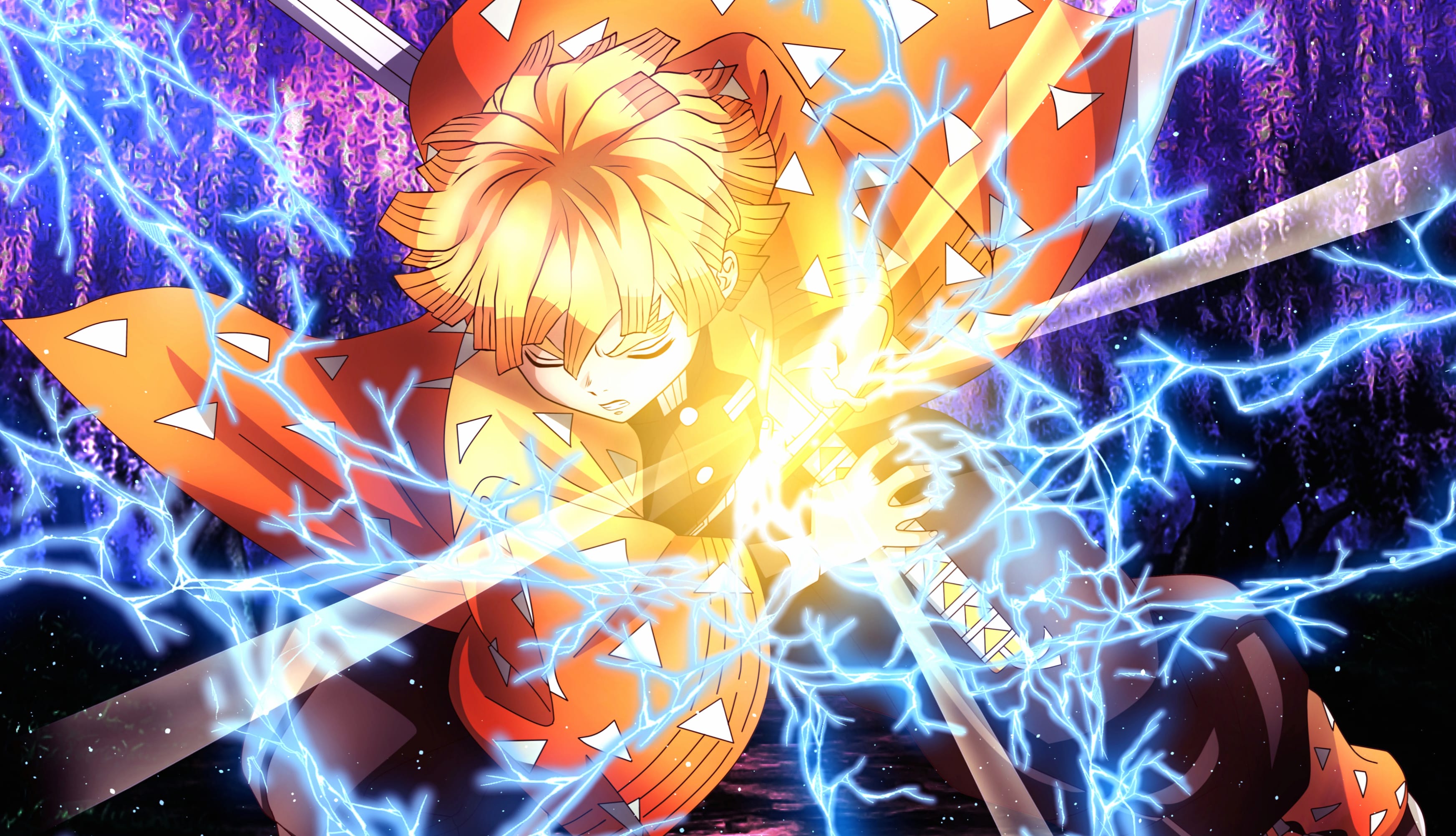 Zenitsu Agatsuma Thunder Breathing wallpapers HD quality