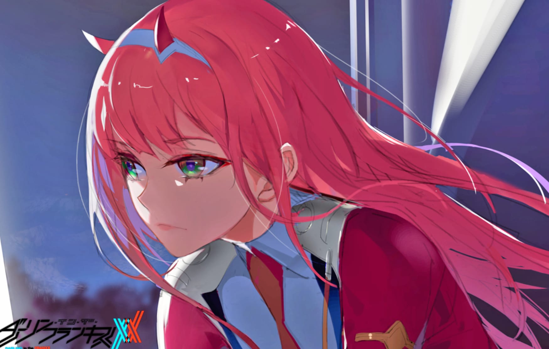 Zero Two Pink Hair - Darling in the FranXX at 640 x 960 iPhone 4 size wallpapers HD quality