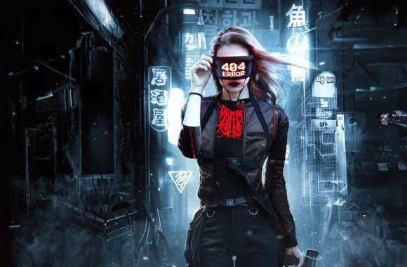 404 Error Cyberpunk girl