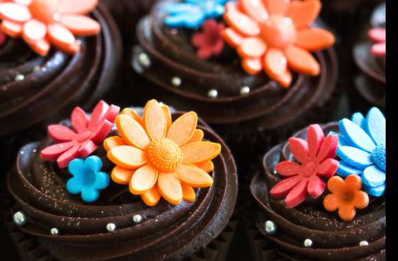 4K Ultra HD Flower Cupcake Delight