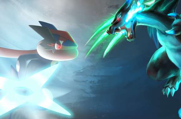 4K Ultra HD Pokémon Showdown Mega Charizard X vs. Ash-Greninja