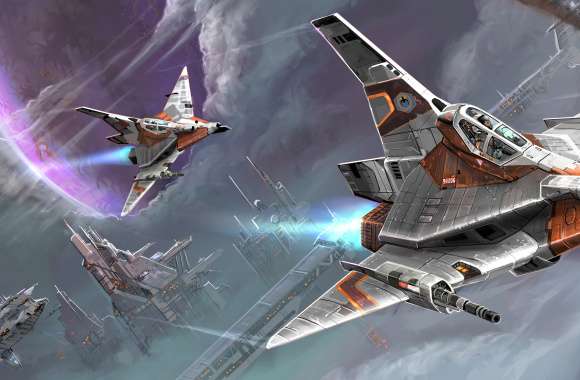 4K Ultra HD Sci-Fi Battle Aircraft Wallpaper