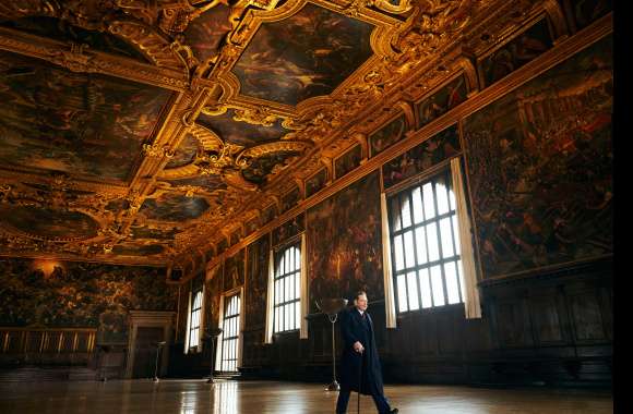 A Haunting in Venice Elegant Hall Wallpaper