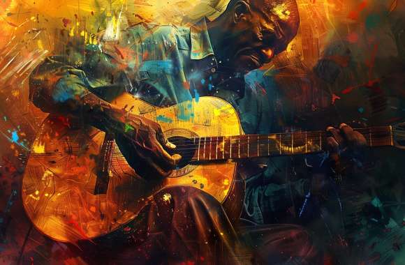 Abstract Blues Guitarist