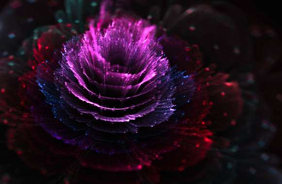 Abstract Purple Fractal Flower -