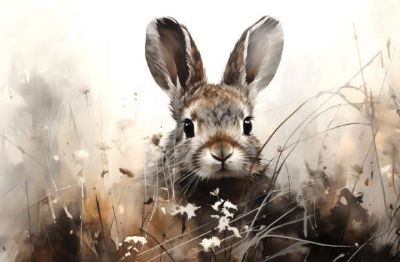 Adorable Rabbit - Artistic Nature Background