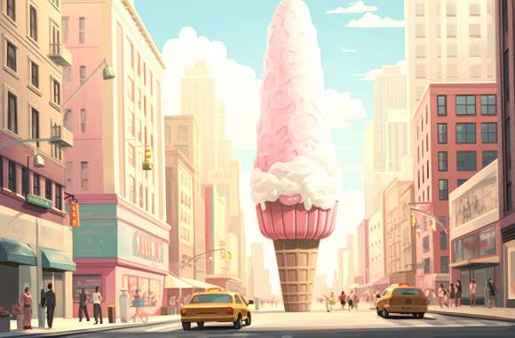 AI-Generated Ice Cream Cityscape