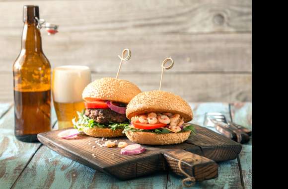 Alcohol Drink Beer Still Life Food Burger wallpapers hd quality