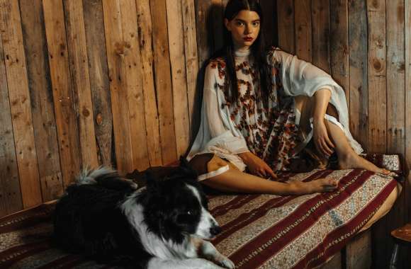 American Actress with Dog -