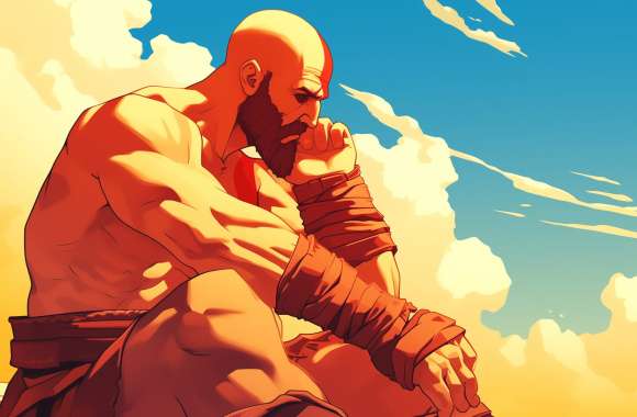 Anime-Style Kratos - God of War Art wallpapers hd quality