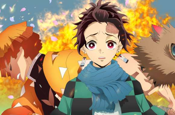 Anime Demon Slayer Kimetsu No Yaiba Zenitsu Agatsuma Inosuke Hashibira Tanjiro Kamado 8k Ultra