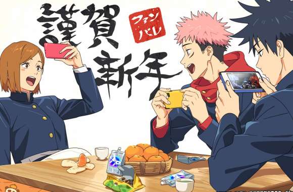 Anime Jujutsu Kaisen Nobara Kugisaki Yuji Itadori Megumi Fushiguro