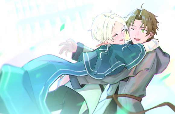 Anime Mushoku Tensei Jobless Reincarnation Sylphiette (Mushoku Tensei Jobless Reincarnation) Rudeus Greyrat