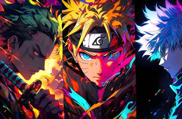 Anime Naruto One Piece Satoru Gojo Roronoa Zoro