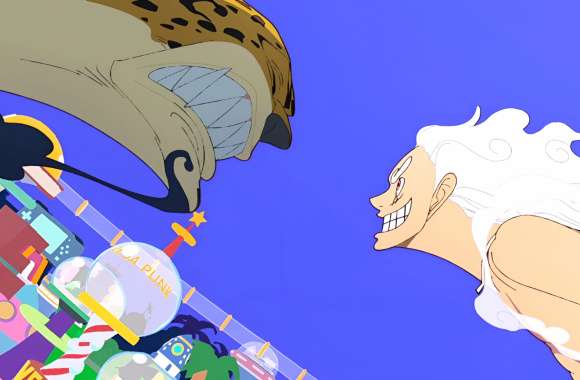 Anime One Piece Rob Lucci Monkey D. Luffy Gear 5 (One Piece)
