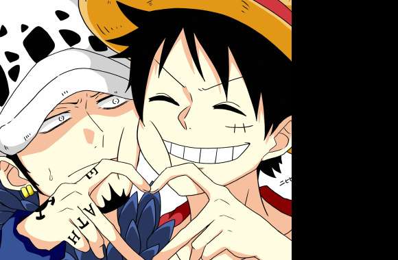 Anime One Piece Trafalgar Law Monkey D. Luffy