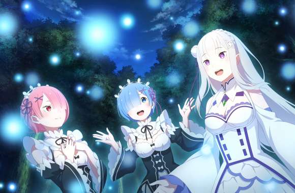 Anime ReZero - Starting Life In Another World Rem (ReZERO) Ram (ReZERO) Emilia (ReZERO)