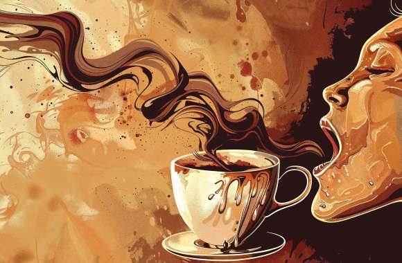 Aromatic Essence - 4K Coffee Art Wallpaper, Now!