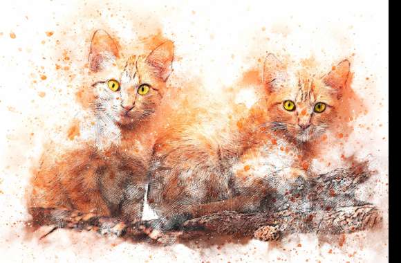 Artistic Feline Duo wallpapers hd quality