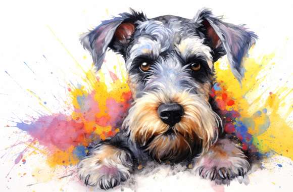 Artistic Schnauzer Wallpaper