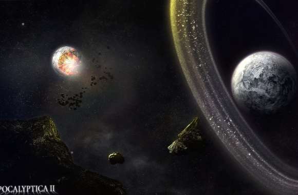 Asteroid Encounter HD Sci-Fi Space Wallpaper