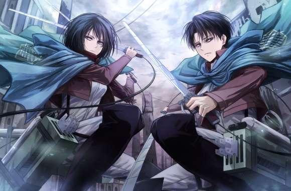 Attack on Titan Mikasa & Levi in Battle