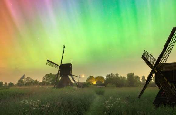 Aurora Borealis Countryside