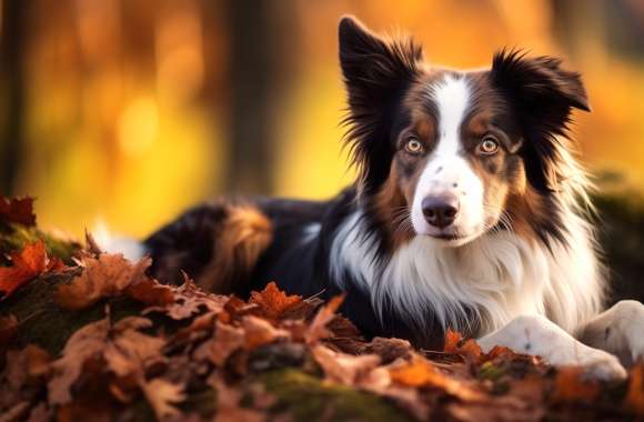 Autumn Splendor Border Collie - HD Dog Wallpaper