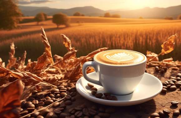 Autumnal Cappuccino Delight - HD Coffee Wallpaper