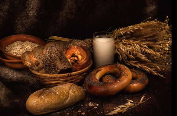 Baking Milk Wheat Still Life Food Bread