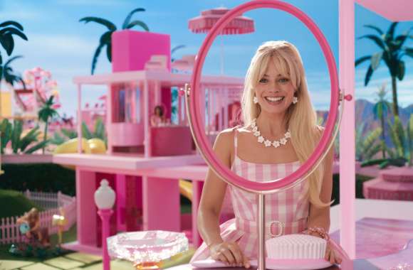 Barbie 2023 Movie - HD Pink Dreamhouse Wallpaper wallpapers hd quality